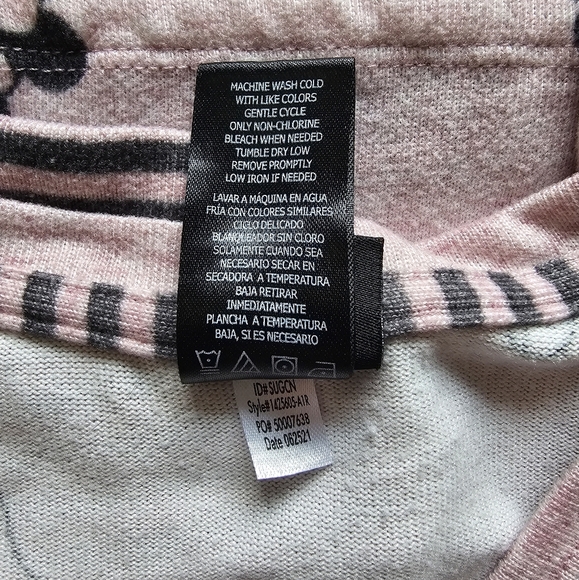 Disney Women's Pajama Top Pink with Black Mickey Pattern - Picture 14 of 15